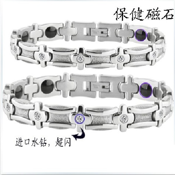 【クリックでお店のこの商品のページへ】Power Titanium Magnetic Tourmaline Fashion Sports Health Style Bracelet ST-38