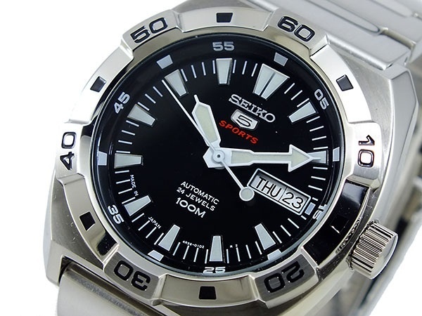 【クリックで詳細表示】セイコー ファイブ SEIKO 5 スポーツ SPORTS 自動巻き 腕時計 SRP281J1 ブラック