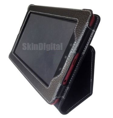 【クリックでお店のこの商品のページへ】Kobo Vox Tablet eReader Black Genuine Leather Case Cover/ 黒の本革ケースカバー