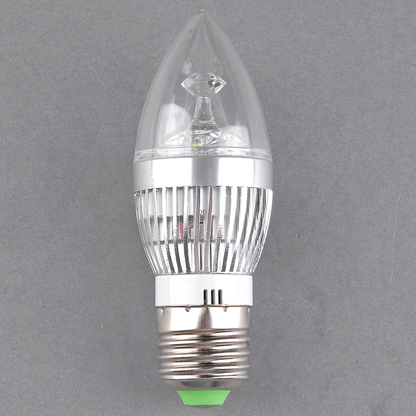 【クリックで詳細表示】E27 3W 85V-265V 6000K-6500K LED Cold White Candle LightBulb Lamp New