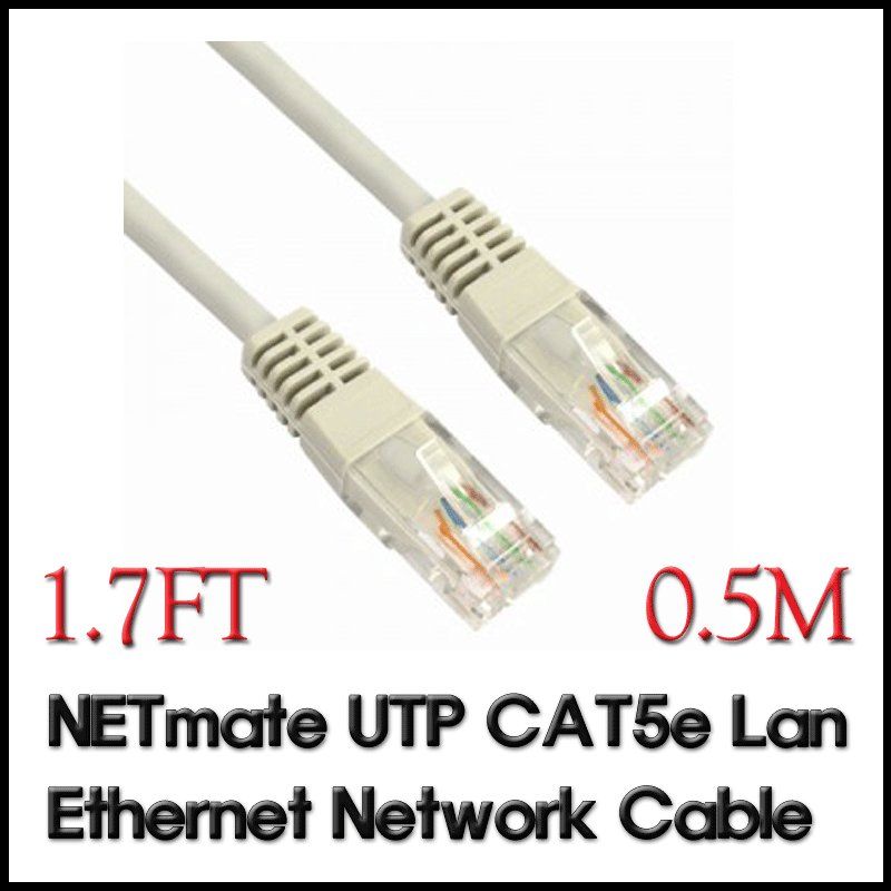 【クリックで詳細表示】NETmate UTP CAT5eの蘭イーサネットネットワークケーブル0.5M 1.7Ft 20.4In - ホワイト