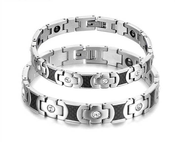 【クリックでお店のこの商品のページへ】Power Titanium Magnetic Tourmaline Fashion Sports Health Style Bracelet ST-40