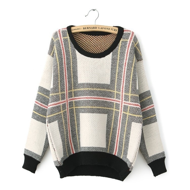 【クリックで詳細表示】BK09 New fashion western style O-neck pullover sweater knitwear