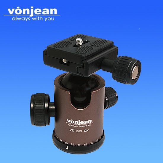 【クリックでお店のこの商品のページへ】vonjean VD-363-QX ballhead in Brown for tripod Load capacity 10Kg デジタルカメラ用 三脚 用 ボールヘッド ブラウン