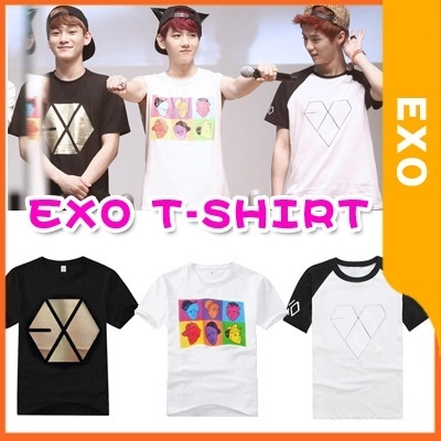 【クリックで詳細表示】EXO T-SHIRT / EXO-M EXO-K LOGO T-SHIRT / 半袖 Tシャツ / 正規1集 Title [ XOXO ] Kiss / Hug 狼と美女 / k / m / EXO-M / EXO-K / EXOM / EXOK