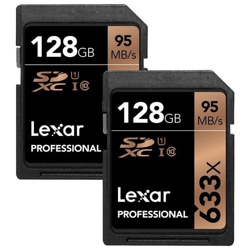 【クリックでお店のこの商品のページへ】Lexar Professional 633x 128GB SDXC UHS-I Card w/Image Rescue 5 Software - LSD128GCB1NL6332 (2 Pack)