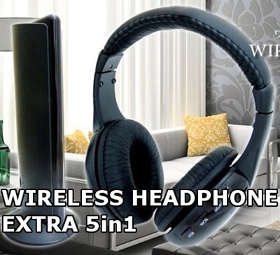 【クリックで詳細表示】ワイヤレスヘッドフォン EXTRA 5in1 (ワイヤレスヘッドホン・FMラジオ・音声チャット・モニター機能)