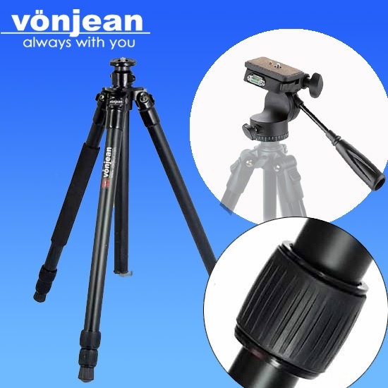 【クリックで詳細表示】VT-338D Tripod ＋ HP-601 pan head for digital DSLR camera nikon canon カメラ用 三脚、DSLR用