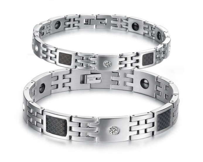 【クリックで詳細表示】Power Titanium Magnetic Tourmaline Fashion Sports Health Style Bracelet ST-43