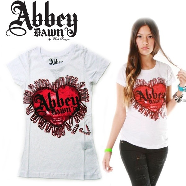 【クリックでお店のこの商品のページへ】送料無料★アヴリル・ラヴィーンのライフスタイルブランドTシャツ【Abbey DAWN】