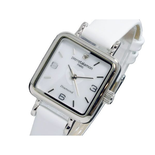 【クリックでお店のこの商品のページへ】ピエールタラモン PIERRETALAMON クオーツ レディース 腕時計 PT-7000L-1 ホワイト×シルバー
