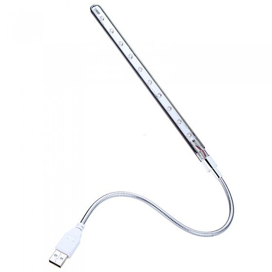 【クリックで詳細表示】Bright 10 LED Flexible USB Light Desk Lamp for Laptop H4204
