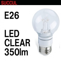 【クリックで詳細表示】クリアLED電球 消費電力5W 非調光タイプ 白熱電球40W相当 口金E26 電球色