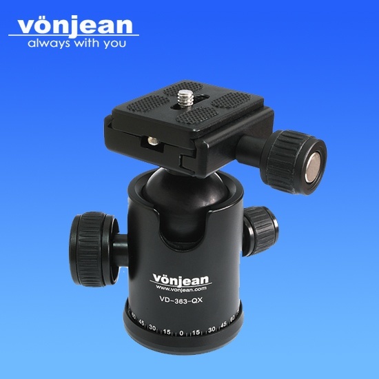 【クリックで詳細表示】vonjean VD-363-QX ballhead in Black for tripod Load capacity 10Kg デジタルカメラ用 三脚 用 ボールヘッド ブラック