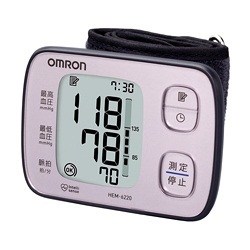 【クリックでお店のこの商品のページへ】オムロン自動血圧計(手首測定式) HEM-6220ピンク・5250円以上お買い上げで送料無料