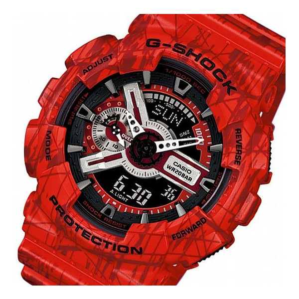 【クリックでお店のこの商品のページへ】カシオ Gショック スラッシュパターンシリーズ メンズ 腕時計 GA-110SL-4A レッド