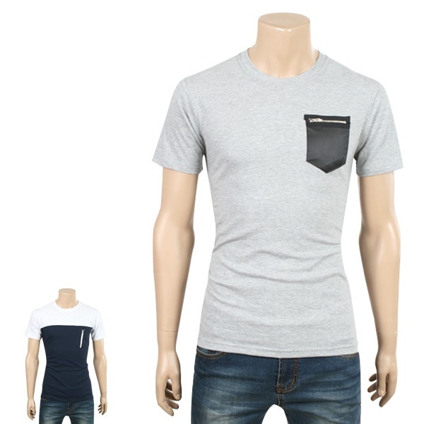 【クリックでお店のこの商品のページへ】[H.homme][ H.homme ]大人シック半袖ラウンドTシャツ2種より選択/男性用トップス/オフィスルック/ビジネスルック/デイリールック/韓国ファッション