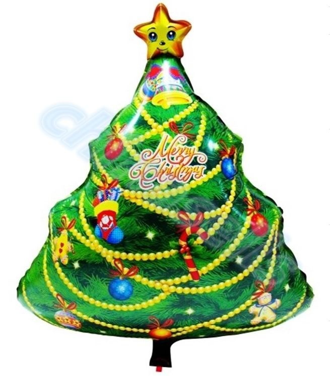【クリックで詳細表示】1PCS 72 ＊ 52 CM子供の漫画クリスマスツリーアルミ風船子の誕生日パーティー結婚式の装飾クリスマスの装飾箔バルーン