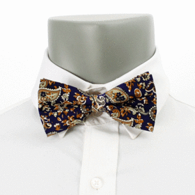 【クリックでお店のこの商品のページへ】[Modamia]KSC4-B625/Mens Tuxedo Double Layered Retro Color Paisley Pattern Pre-Tied Bow Tie with Adjustable St