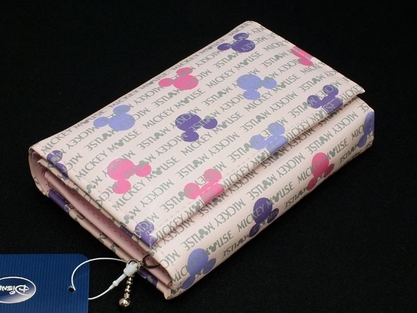 【クリックで詳細表示】【送料無料】ディズニー DISNEY ミッキーマウス カラフル二つ折り 短財布 4226-PN ピンク