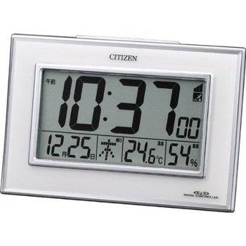 【クリックで詳細表示】CITIZEN シチズン 目覚まし時計 デジタル時計 パルデジットR100 白 温度・湿度表示付 電波時計8RZ100-003CITIZEN シチズン デジタル時計 パルデジットR100 8RZ100-003