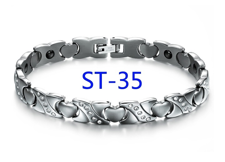 【クリックで詳細表示】Power Titanium Magnetic Tourmaline Fashion Sports Health Style Bracelet ST-35