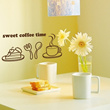 ★Coffee time★Kualitas Tinggi Desain Grafis Wall Sticker ★ Stylish  Desain Pekerjaan / Made In Korea