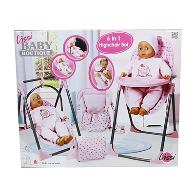 doll bed high chair and swing set