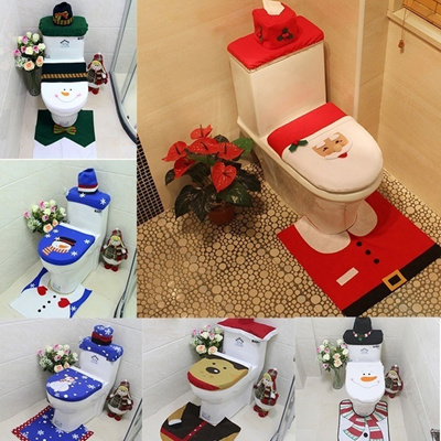 Qoo10 1 2 3pcs Christmas Fancy Santa Claus Snowman Toilet Seat