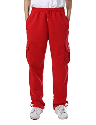 mens fleece cargo sweatpants