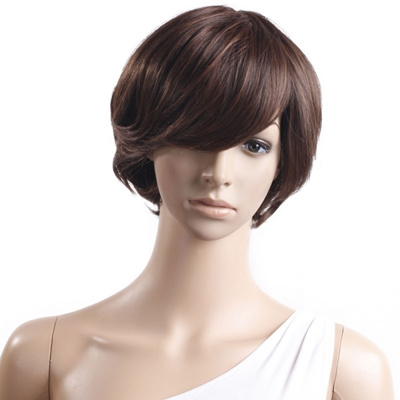 Qoo10 10 78 Short Curly Middle Parting Hair Wig Brown Cosmetics