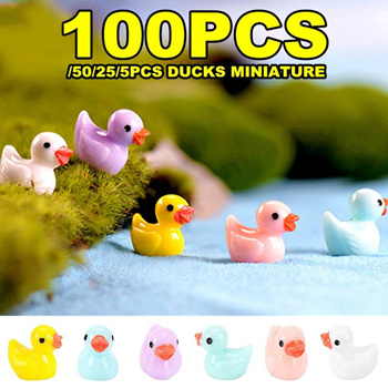 100/200X Mini Rubber Ducks Miniature Resin Ducks Yellow Tiny Little Duckies  Gift