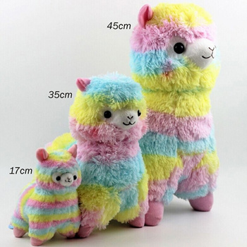 Qoo10 - 17cm/35cm/45cm Rainbow Alpaca Plush Toy Japanese Alpacasso