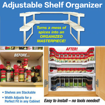 Qoo10 2 Layers Adjustable Spicy Shelf Kitchen Spice Organizer