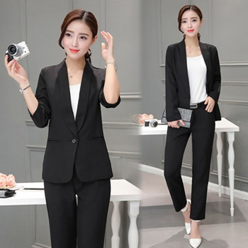 OL Korean Elegant Women Autumn Spring Suits Blazer Workwear Business Jacket  Coat