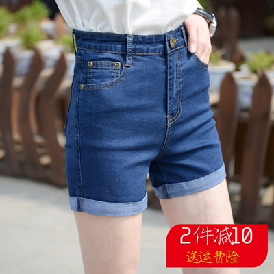 women's black stretch denim shorts