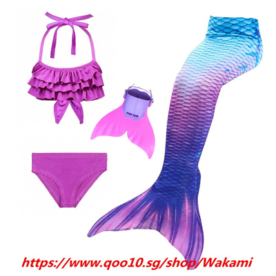 5Pcs Girls Swimsuit Mermaid Tails For Swimming Princess Bikini Bathing ...