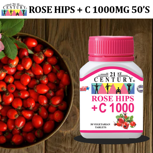 Qoo10 21st Century Rose Hips C 1000 50 Vegetarian Tablets Dietary Management