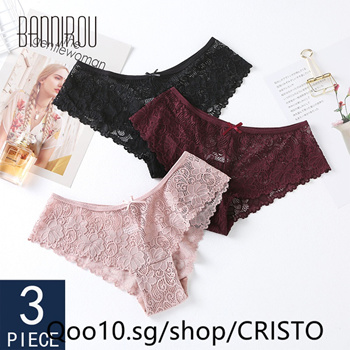 Qoo10 - 3 Pcs Panties For Woman Underwear Sexy Lace Breathable Female Panty  Tr : Lingerie & Sleep