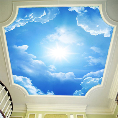 3d Wall Murals Wallpaper Landscape Blue Sky And White Clouds Ceiling Wallpaper Natural Murals Custom