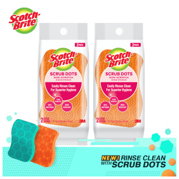 3M Scotch Brite Scrub Dots Non Scratch Scrub Sponge(2 Pcs/Pack)