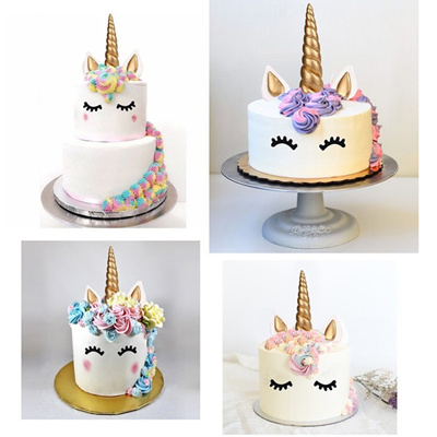  Qoo10  4 Set Unicorn Eyelash Cake  Topper Kids Birthday  