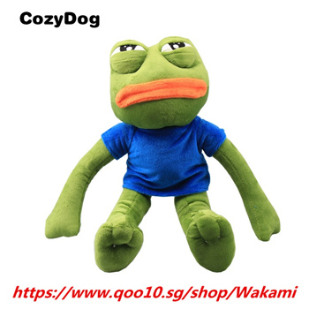 Qoo10 42 cm High Quality Cartoon Pepe Sad Frog Plush Toy Soft Stuffed Animal. Toys