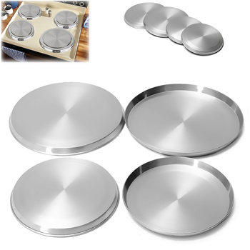 4PCS Round Stainless Steel Electric Stove Top Burner Protection