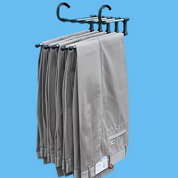 Multi-function Pants Hanger 5 Tier Stainless Steel Pants Rack Trousers  Organizer | eBay