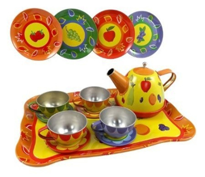 Qoo10 5star Td Fruit Garden Tin Tea Party Set For Kids Metal - qoo10 5star td fruit garden tin tea party set for kids metal teapot and toys