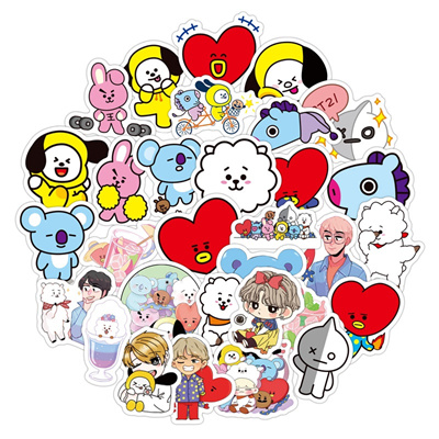 Qoo10 60pcs Kpop Bts Cartoon Bt21 Sticker Decals For Luggage