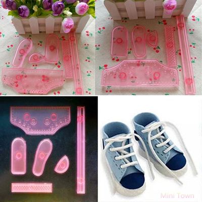 Qoo10 6pcs Sneaker Shoes Icing Cake Decorating Mold Embosser