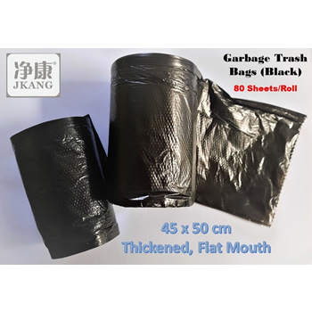 Garbage Bag Black Refuse Disposable Kitchen Flat Mouth Plastic Bags