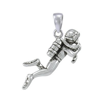 sterling silver scuba diver charm